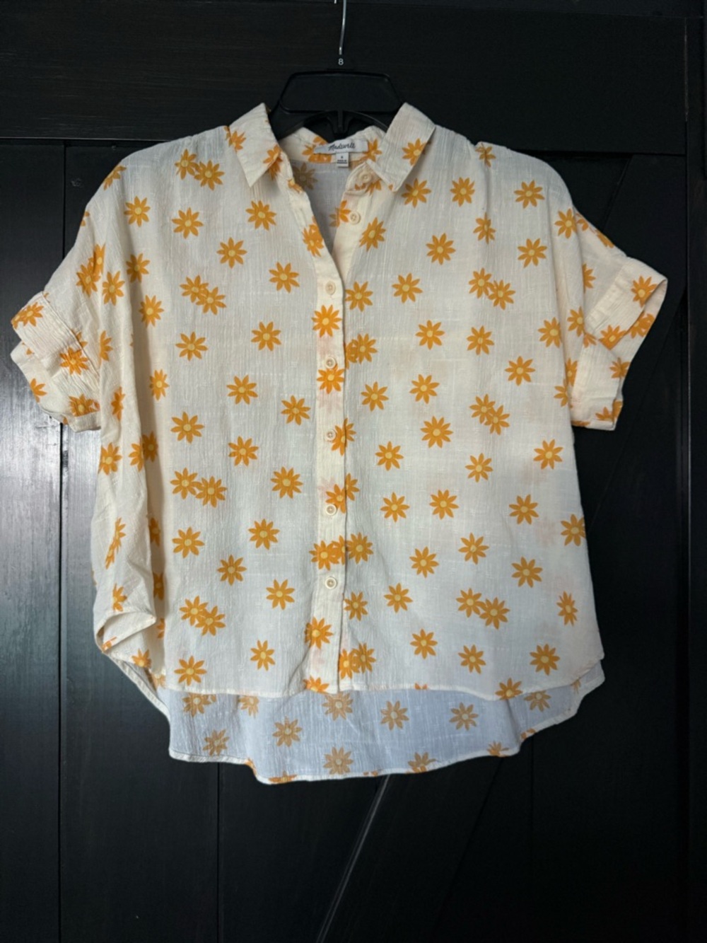 Madewell Blouse with Yellow Floral Print